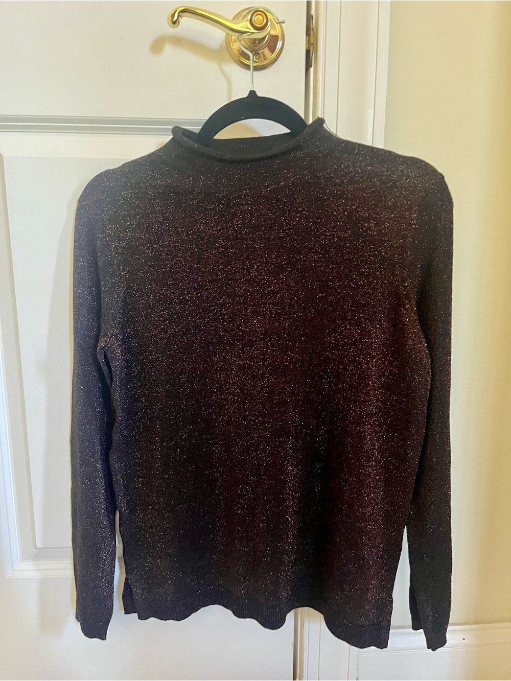 Women’s Sparky Red and Black  Long-Sleeve Knit Sweater